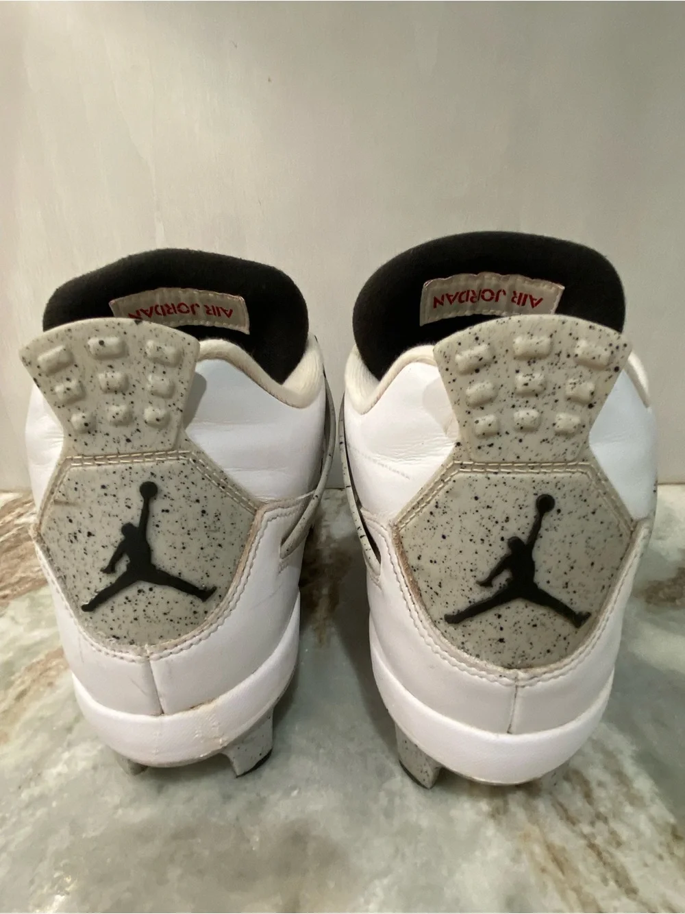 Air Jordan 4 Retro MCS Cleats - White Cement (Men's Size 8)